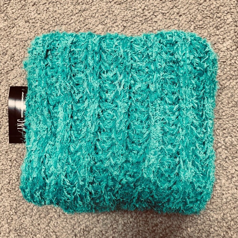 INC Concept Textured loop Infinity winter Scarf Turquoise - Picture 2 of 2